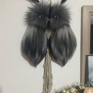 ​Makramee-Eule „Hauswächterin“ – Handgefertigte Wanddekoration