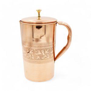 Kupferkanne mit Gravur-Band – 1,5 Liter – (Handarbeit) DEKRA zertifiziert