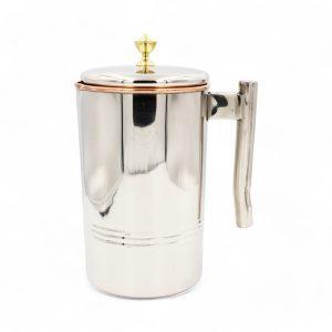 ​Kupferkanne mit Edelstahl-Finish – 2 Liter – Modernes Design – DEKRA zertifiziert