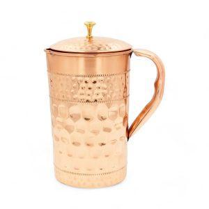 Kupferkanne mit Diamant-Band – 1,5 Liter – (Handarbeit) DEKRA zertifiziert