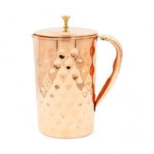 Kupferkanne Wabenmuster – 1,5 Liter – (Handarbeit) DEKRA zertifiziert