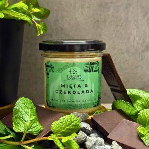 Minze & Schokolade (Mięta & Czekolada) – Handgemachte Sojakerze aus der Manufaktur