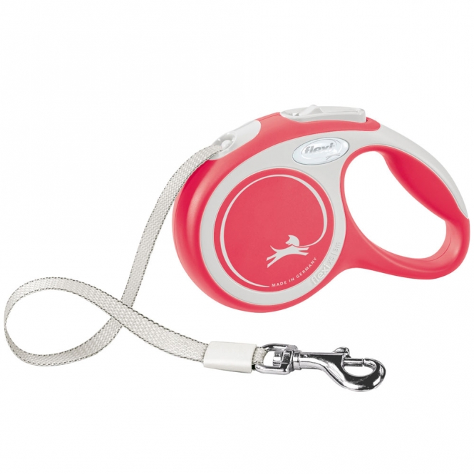 FLEXI Rollleine New COMFORT Gurt - 3m, bis 12kg - rot