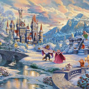 Disney, Die Schöne und das Biest, Zauberhafter Winterabend, Limited Christmas Edition - 1000 Teile Puzzle (Thomas Kinkade)