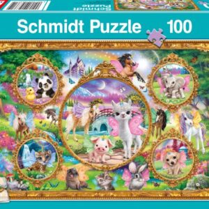 Animal Club, Einhorn-Tierwelt - 100 Teile Puzzle