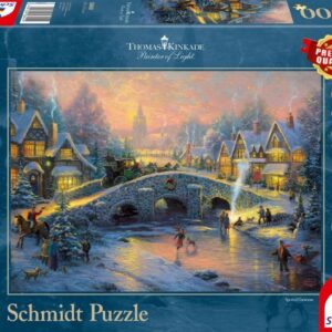 Thomas Kinkade - Winterliches Dorf - 1000 Teile Puzzle