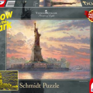 Thomas Kinkade - Freihheitsstatue in der Abenddämmerung - 1000 Teile GID Puzzle