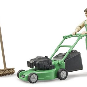 Bruder 62103 - bworld Gärtner mit Rasenmäher und Gartengeräten