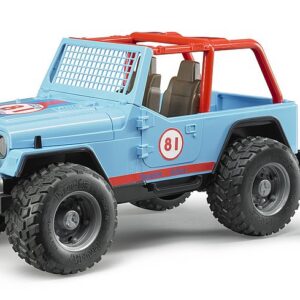 Bruder 02541 - Jeep Cross Country Racer blau mit Rennfahrer, 1:16