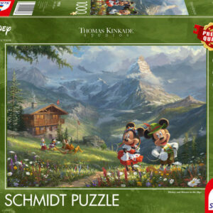 Disney, Mickey & Minnie in den Alpen - 1000 Teile Puzzle (Thomas Kinkade)