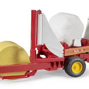 Bruder 02122 - Ballenwickler mit ockerbraunem und weißem Rundballen