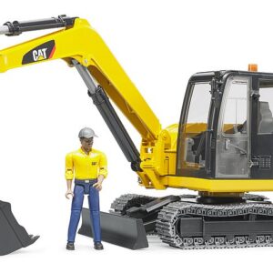 Bruder 02466 - Cat Minibagger mit Bauarbeiter