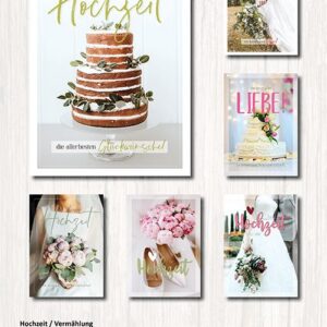 Hochzeitskarten - 100 Stück - 6 Motive