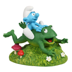Schlumpf auf Frosch - Deko-Figur
