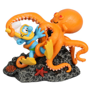 Taucherschlumpf mit Octopus - Deko-Figur