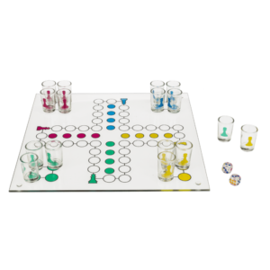 Ludo - Glas-Trinkspiel - 31 x 31 cm