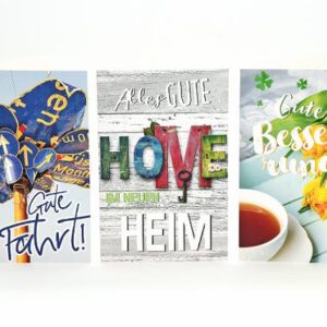 Glückwunschkarte diverse Anlässe - 100 Stück - 8 Motive - 11,5 x 17,5 cm