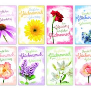Blumen Geburtstagskarte - sortiert