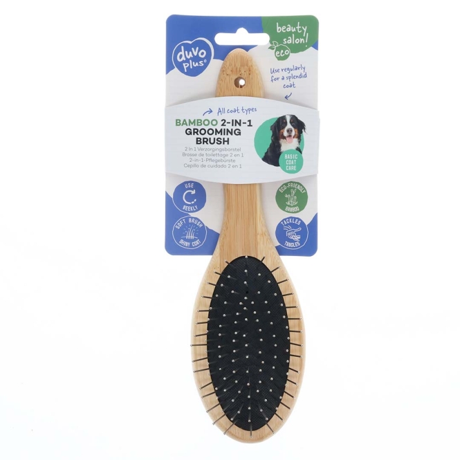 Duvoplus Bamboo 2-in-1 Pflegebürste - 23x7cm