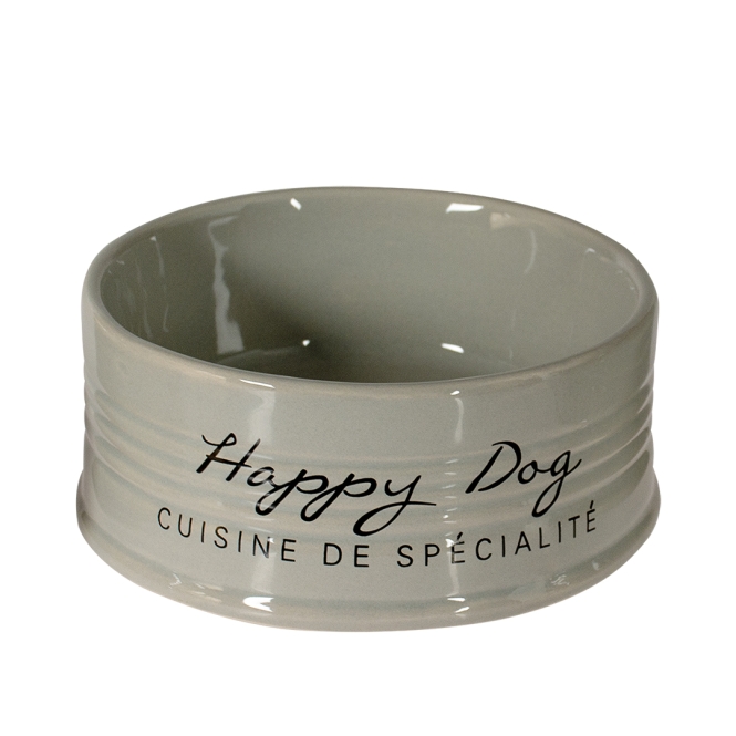 Duvoplus Futternapf Stone Happy Dog - grau - 520ml - Ø14,5cm