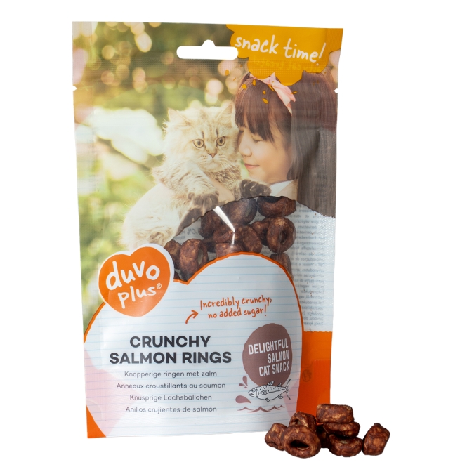 Duvoplus Cat Snack Knusprige Lachsringe 50g