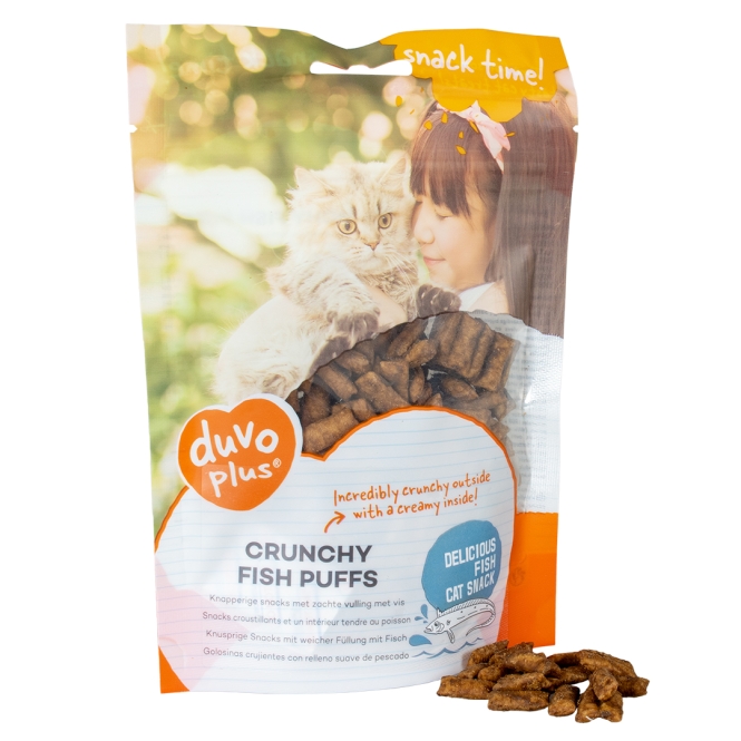 Duvoplus Cat Snack Knusprige Fisch-Puffs 50g